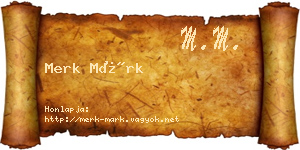 Merk Márk névjegykártya